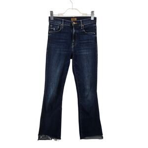 Mother Jeans Womens 25 Insider Crop Step‎ Fray Teaming Up Dark Wash Designer